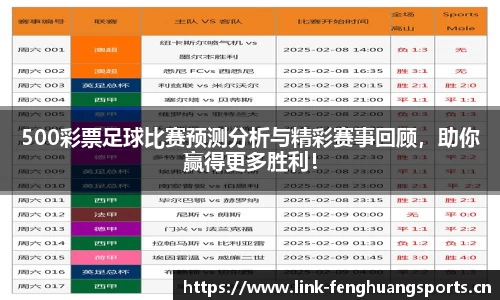 500彩票足球比赛预测分析与精彩赛事回顾，助你赢得更多胜利！